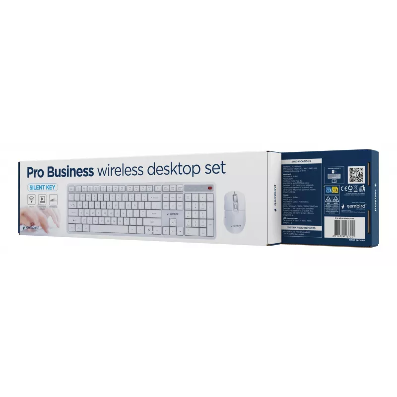 Tastatūra + PELE Wrl ENG/BALTS KBS-WMS-01-W Gembird