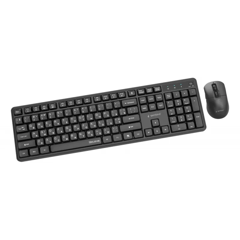 Gembird KBS-WMS-01-CYRL bezvadu tastatūras un peles komplekts, kirilica, melns