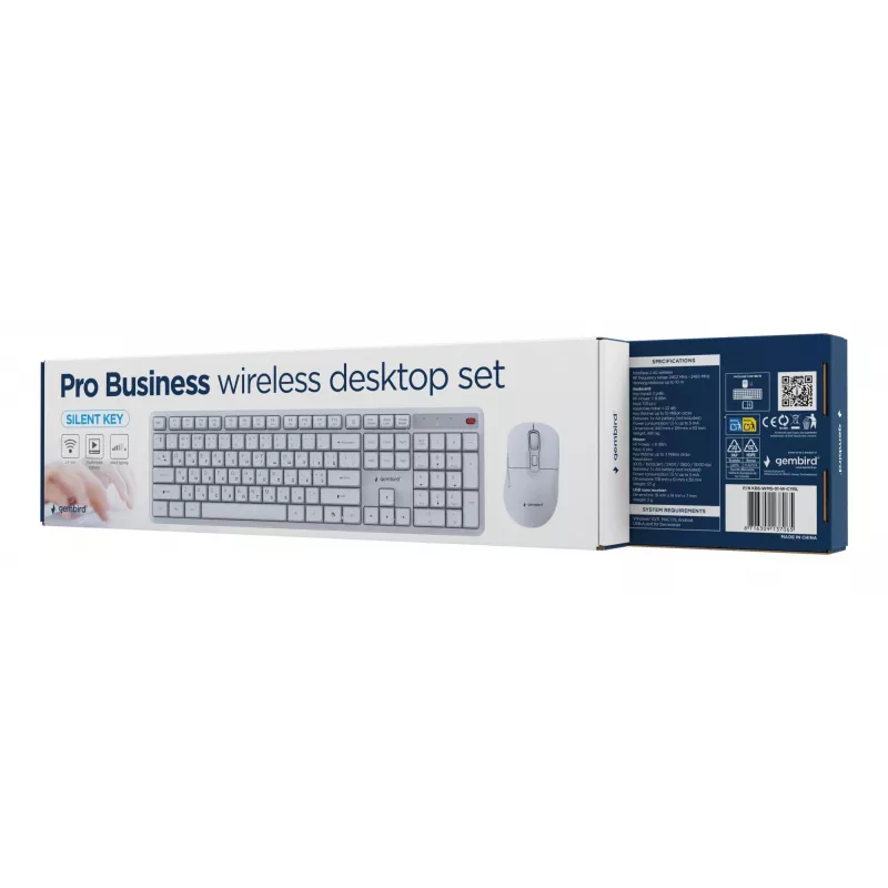 Tastatūra +PELE Wrl CYRILLIC/WHT KBS-WMS-01-W-CYRL Gembird