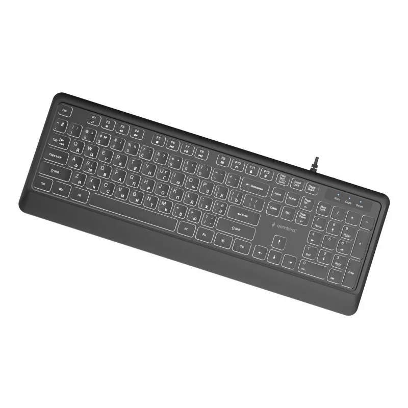 Multivides tastatūra USB CYRILL/Melns KB-UML-04-CYRL Gembird