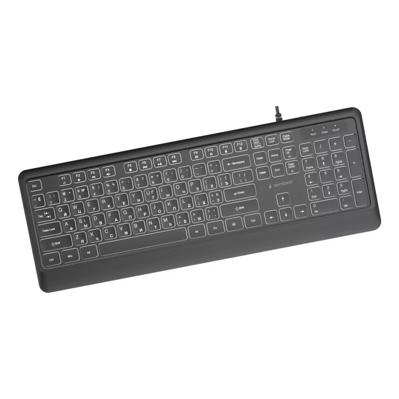 Multivides tastatūra USB CYRILL/Melns KB-UML-04-CYRL Gembird