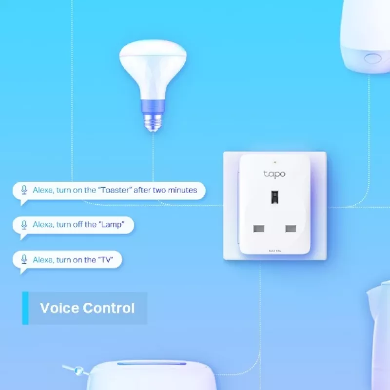 TP-Link Tapo Mini viedā Wi-Fi kontaktligzda, iekštelpām, balta, Mājas, Polikarbonāts (PC), Status, CE, RoHS