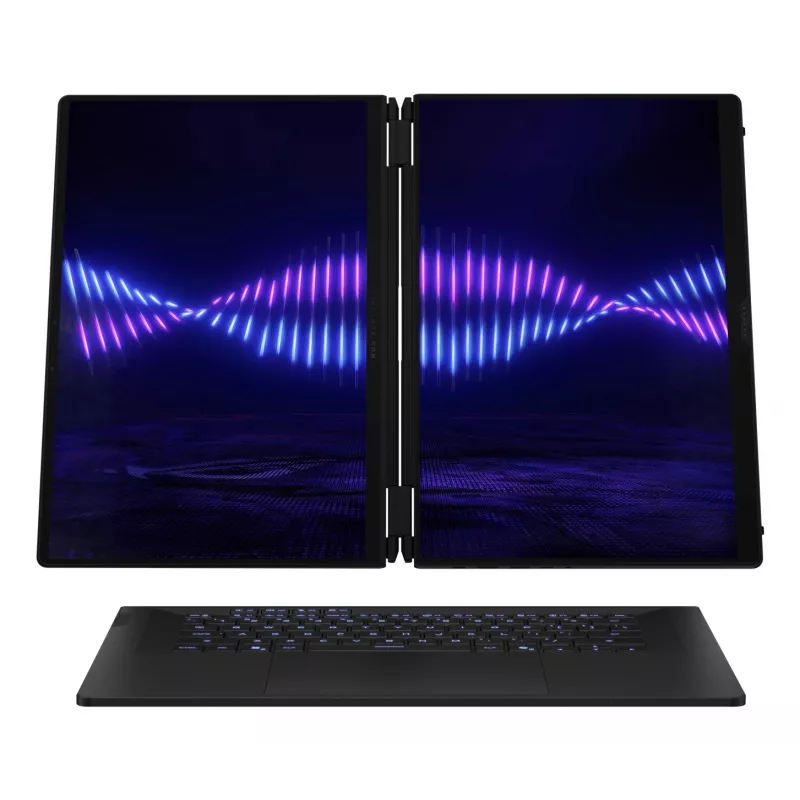 ASUS ROG Zephyrus Duo GX651AX-SR005X Intel Core Ultra 9 386H Hybrid (2-in-1) 40.6 cm (16 inch) Touchscreen WQXGA+ 64 GB LPDDR5x-SDRAM 2 TB SSD NVIDIA GeForce RTX 5090 Wi-Fi 7 (802.11be) Windows 11 Pro pelēka