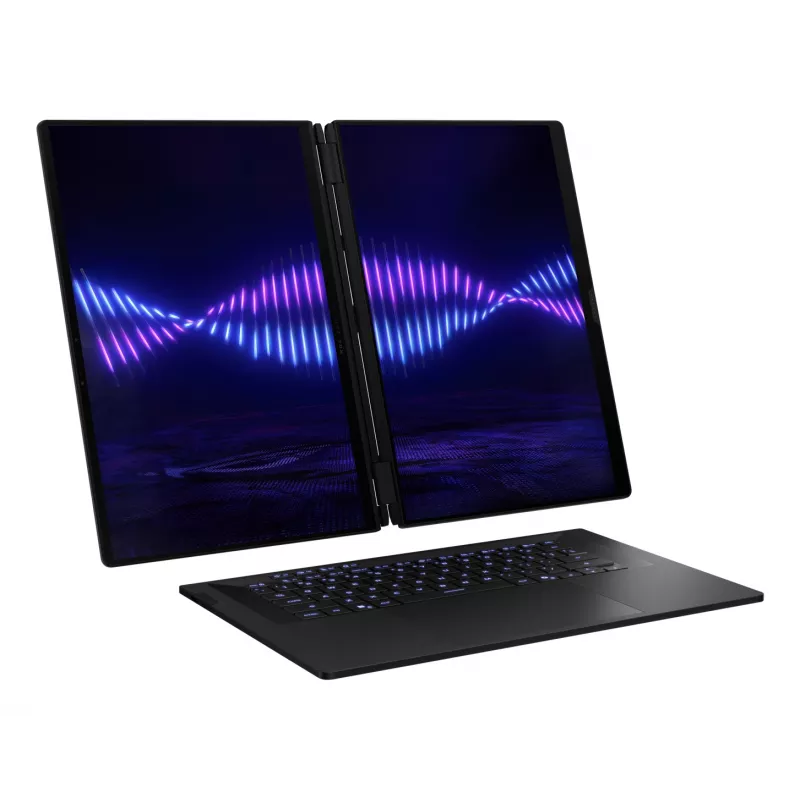 ASUS ROG Zephyrus Duo GX651AX-SR005X Intel Core Ultra 9 386H Hybrid (2-in-1) 40.6 cm (16 inch) Touchscreen WQXGA+ 64 GB LPDDR5x-SDRAM 2 TB SSD NVIDIA GeForce RTX 5090 Wi-Fi 7 (802.11be) Windows 11 Pro pelēka