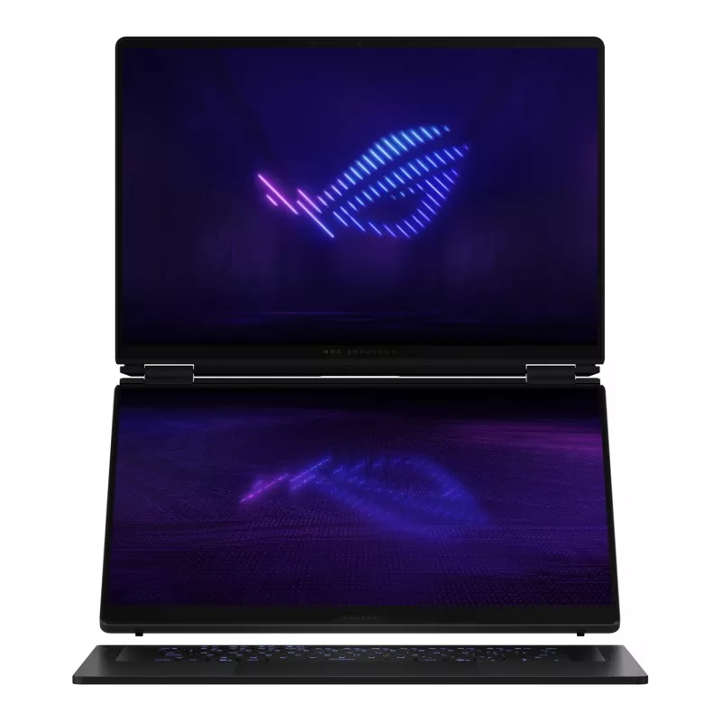 ASUS ROG Zephyrus Duo GX651AX-SR005X Intel Core Ultra 9 386H Hybrid (2-in-1) 40.6 cm (16 inch) Touchscreen WQXGA+ 64 GB LPDDR5x-SDRAM 2 TB SSD NVIDIA GeForce RTX 5090 Wi-Fi 7 (802.11be) Windows 11 Pro pelēka