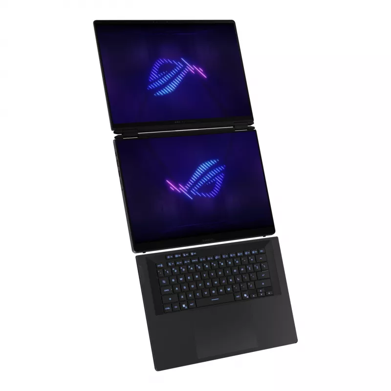 ASUS ROG Zephyrus Duo GX651AX-SR005X Intel Core Ultra 9 386H Hybrid (2-in-1) 40.6 cm (16 inch) Touchscreen WQXGA+ 64 GB LPDDR5x-SDRAM 2 TB SSD NVIDIA GeForce RTX 5090 Wi-Fi 7 (802.11be) Windows 11 Pro pelēka