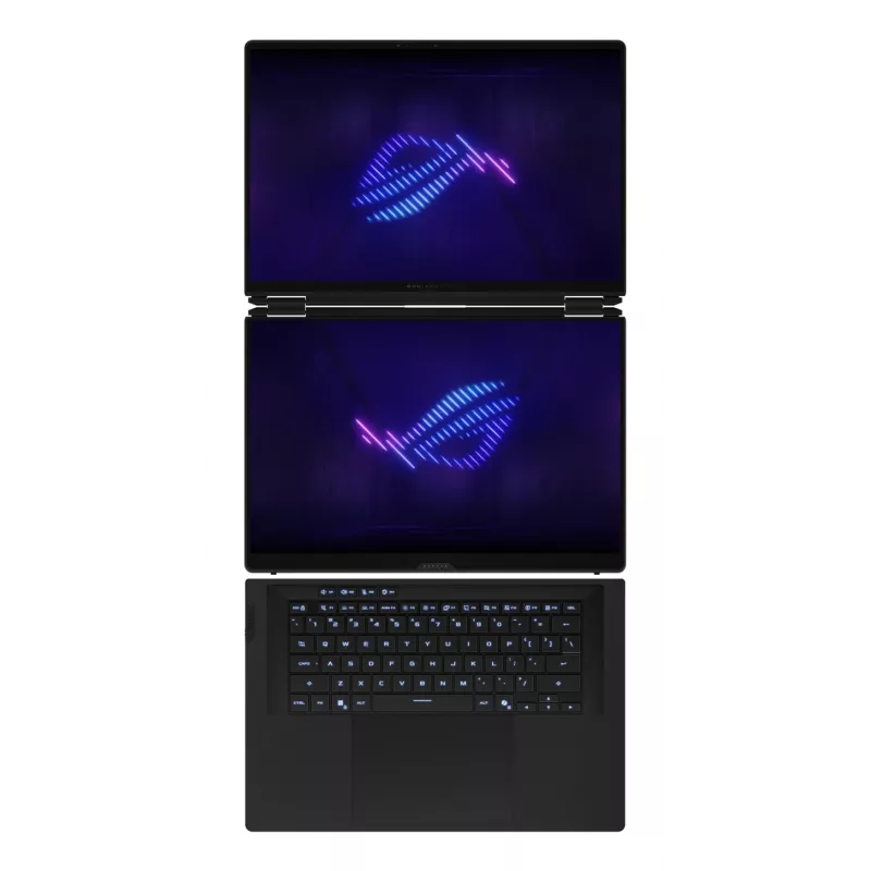 ASUS ROG Zephyrus Duo GX651AX-SR005X Intel Core Ultra 9 386H Hybrid (2-in-1) 40.6 cm (16 inch) Touchscreen WQXGA+ 64 GB LPDDR5x-SDRAM 2 TB SSD NVIDIA GeForce RTX 5090 Wi-Fi 7 (802.11be) Windows 11 Pro pelēka