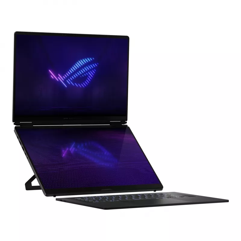 ASUS ROG Zephyrus Duo GX651AX-SR005X Intel Core Ultra 9 386H Hybrid (2-in-1) 40.6 cm (16 inch) Touchscreen WQXGA+ 64 GB LPDDR5x-SDRAM 2 TB SSD NVIDIA GeForce RTX 5090 Wi-Fi 7 (802.11be) Windows 11 Pro pelēka