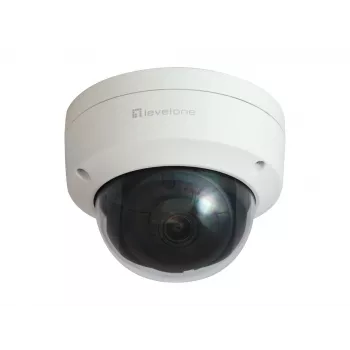 LevelOne GEMINI fiksētās kupola IP tīkla kamera, 4 megapikseļi, H.265, 802.3af PoE, IR gaismas diodes, iekštelpām/ārtelpām