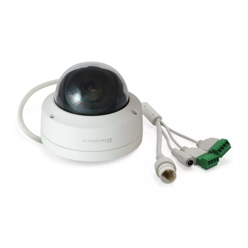 LevelOne GEMINI fiksētās kupola IP tīkla kamera, 4 megapikseļi, H.265, 802.3af PoE, IR gaismas diodes, iekštelpām/ārtelpām