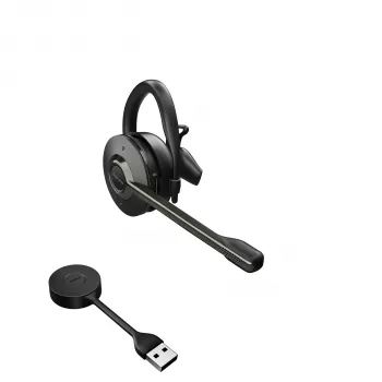 Jabra Engage 55 - USB-A UC Convertible, EMEA/APAC, Wireless, Office/Call center, 18 g, Headset, Melns, Titanium