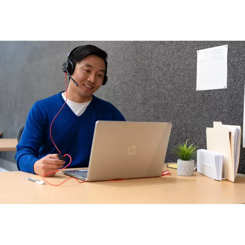 HP Poly Melnswire 8225 Stereo USB-C Headset +USB-C/A Adapter