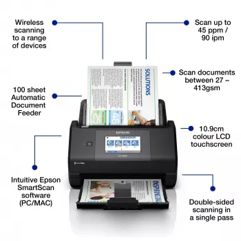 Epson WorkForce ES-590W lokšņu padeves skeneris 600 x 600 DPI A4 melns