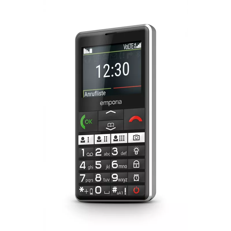 Emporia emporiaPURE-LTE 5.87 cm (2.31 collas) 107 g Melns Senioru tālrunis