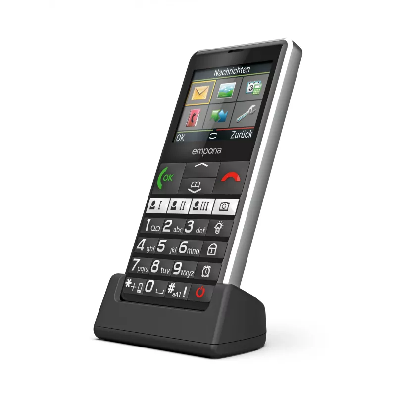 Emporia emporiaPURE-LTE 5.87 cm (2.31 collas) 107 g Melns Senioru tālrunis