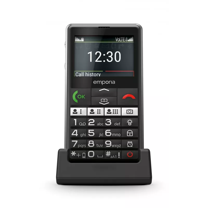Emporia emporiaPURE-LTE 5.87 cm (2.31 collas) 107 g Melns Senioru tālrunis