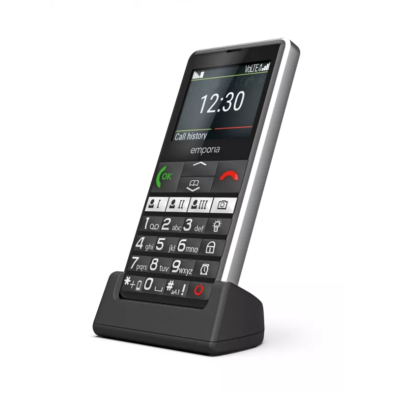 Emporia emporiaPURE-LTE 5.87 cm (2.31 collas) 107 g Melns Senioru tālrunis