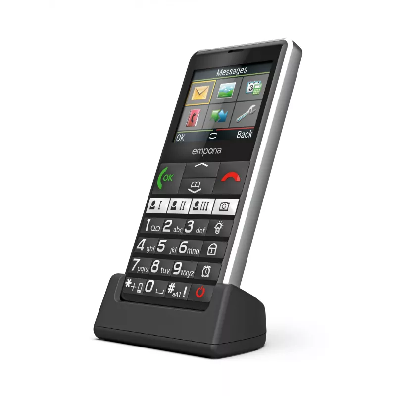 Emporia emporiaPURE-LTE 5.87 cm (2.31 collas) 107 g Melns Senioru tālrunis