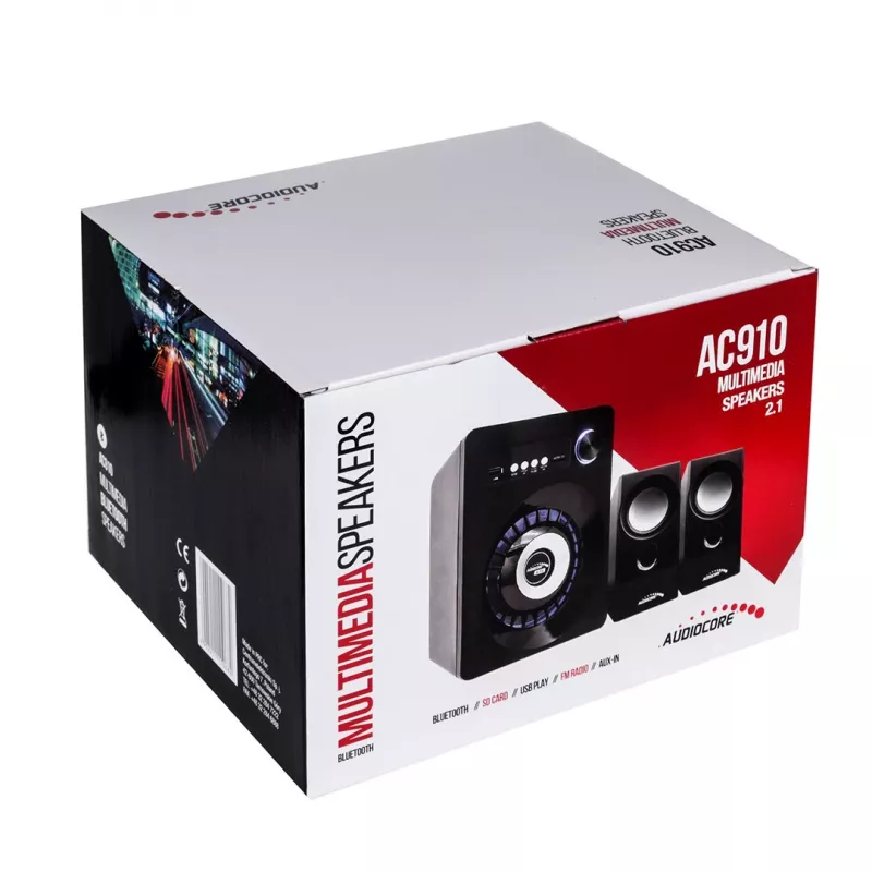 Audiocore AC910 skaļruņu komplekts 10 W PC / klēpjdatoram Melns Bluetooth