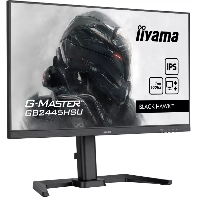 IIYAMA GB2445HSU-B1 G-Master Melns Hawk 24inch ETE IPS FHD 100Hz 250cd/m2 1ms HDMI DP USB-HUB 2x2.0 Speakers Melns Tuner (P)