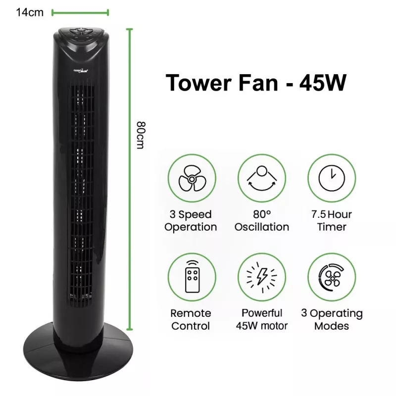 Torņa ventilators ar tālvadības pulti GB645