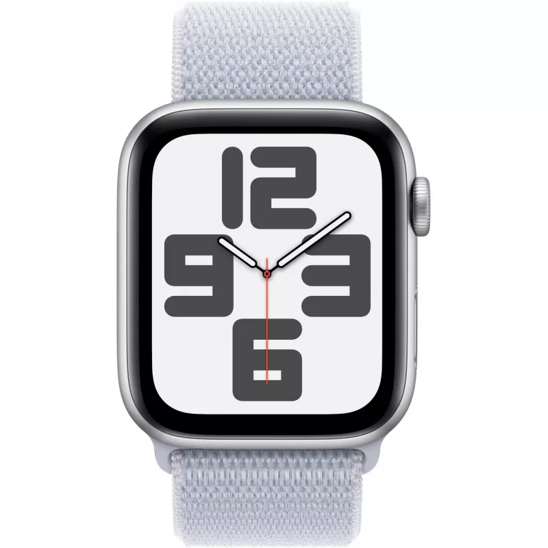 Apple Watch SE GPS 44mm alumīnija korpuss sudraba krāsā, Sport Loop aproce zilā mākoņa krāsā