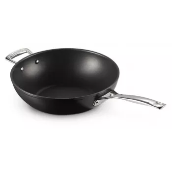 Le Creuset Toughened Non-Stick maisīšanas wokpanna 30 cm melna/sudraba
