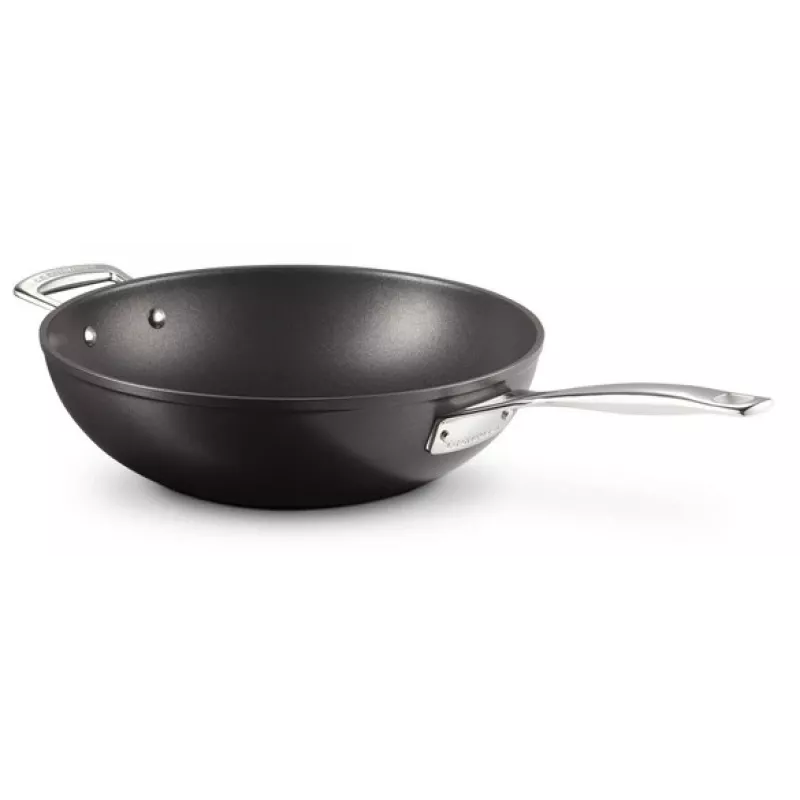Le Creuset Toughened Non-Stick maisīšanas wokpanna 30 cm melna/sudraba