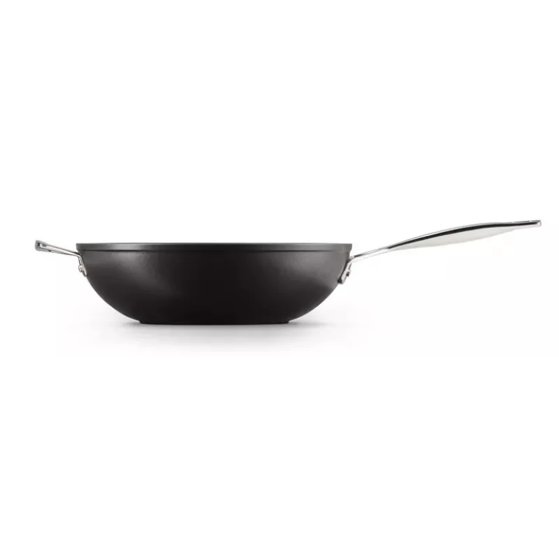 Le Creuset Toughened Non-Stick maisīšanas wokpanna 30 cm melna/sudraba