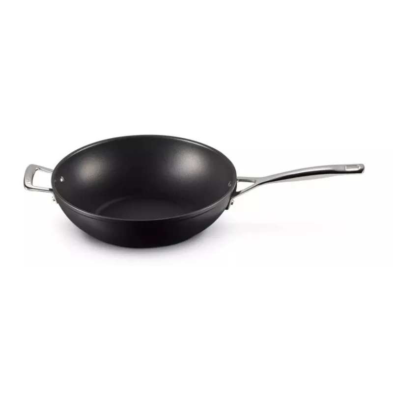 Le Creuset Toughened Non-Stick maisīšanas wokpanna 30 cm melna/sudraba