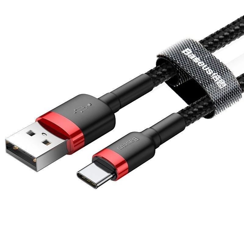 Baseus Cafule USB-C kabelis 2A 3m (Melns+Sarkans)