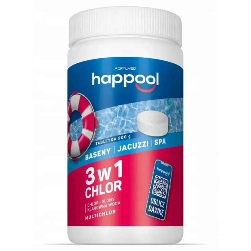 Acrylmed MULTICHLOR 3 vienā hlora baseina tabletes 1 kg