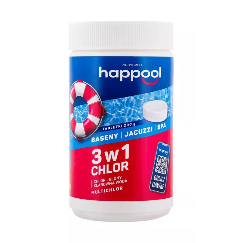 Acrylmed MULTICHLOR 3 vienā hlora baseina tabletes 1 kg