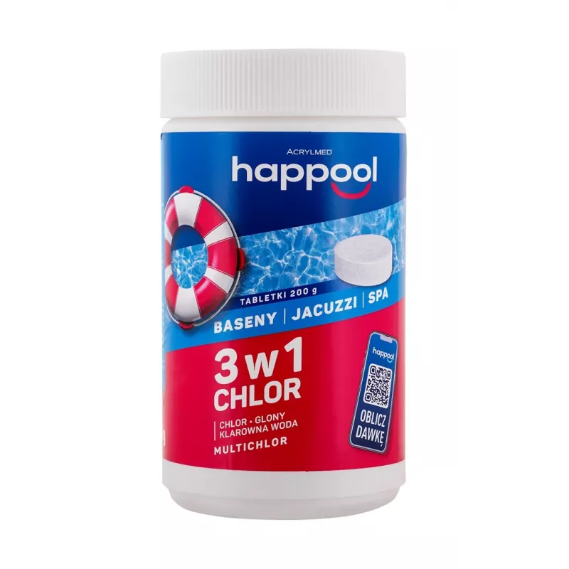 Acrylmed MULTICHLOR 3 vienā hlora baseina tabletes 1 kg