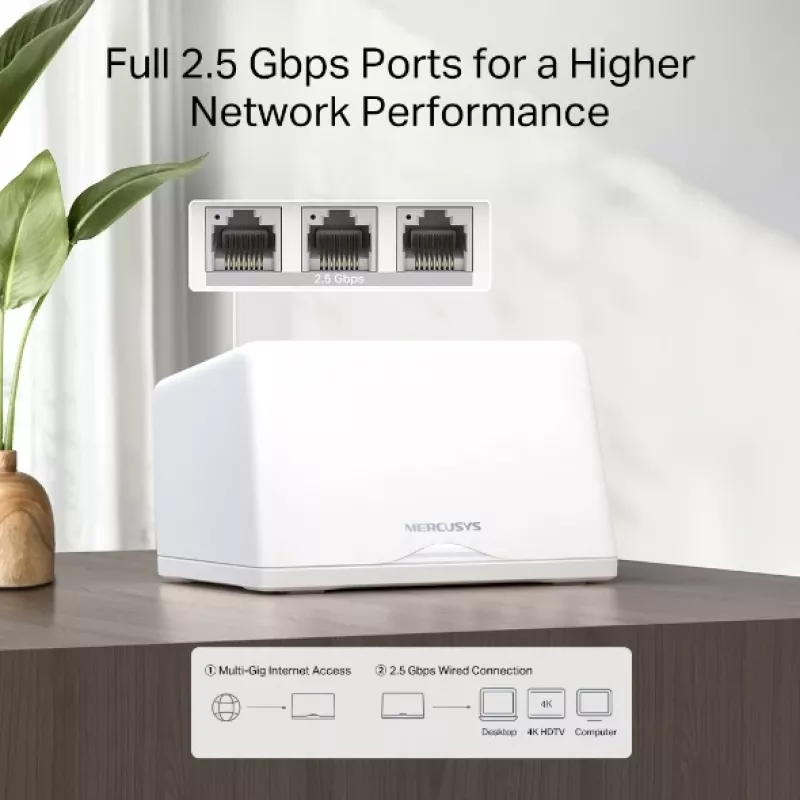MERCUSYS Halo H47BE, Halo Mesh Wi-Fi 7 sistēma, 2 gab.