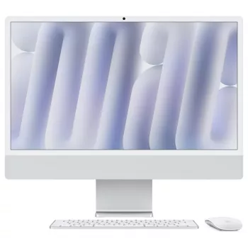iMac Z1E2 59.62cm 23.5Zoll standarta stikls M4 8C CPU/8C GPU/16C N.E. 24GB 256GB SSD Gbit Eth MM NumKey TID DE Sudrabains