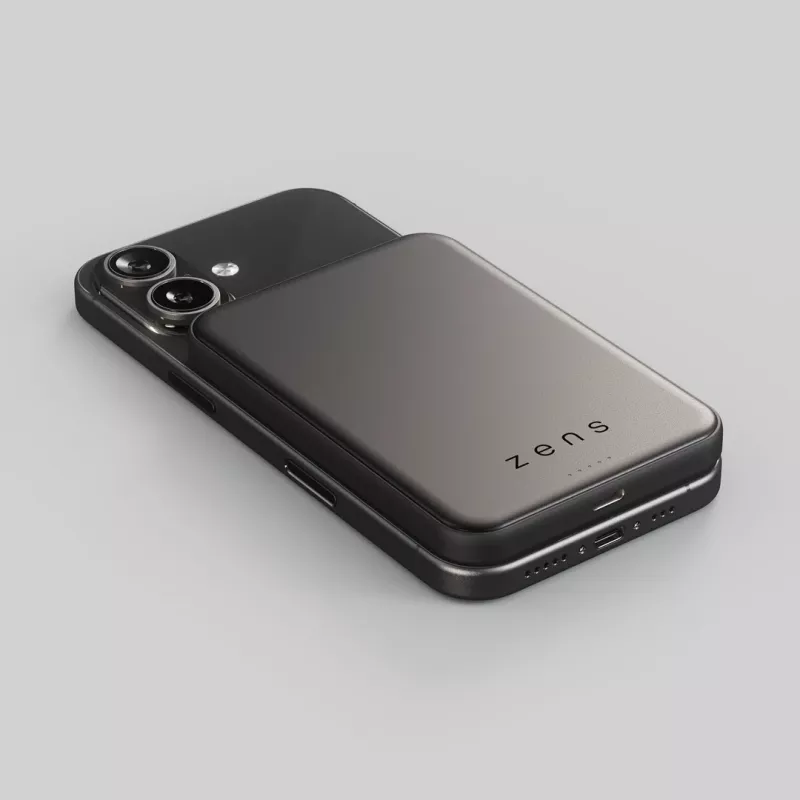 ZENS Pro 2 Semi Solid State Powerbank - Magnētiskais ārējais akumulators 10000 mAh saderīgs ar MagSafe un Qi2.2 25 W (melns)