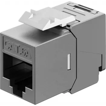 Goobay Keystone-Module RJ45 CAT 6A, STP, plāns & Short, Grounding Terminal (77942)