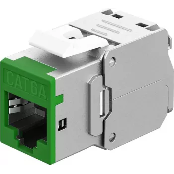 Goobay Keystone-Module RJ45 CAT 6A, STP, plāns, Green (77945)