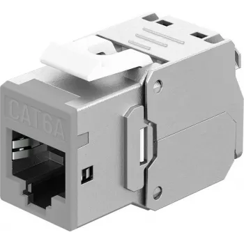 Goobay Keystone-Module RJ45 CAT 6A, STP, plāns, Gaiši pelēks (77946)