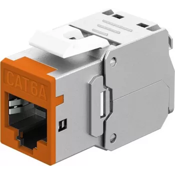 Goobay Keystone-Module RJ45 CAT 6A, STP, plāns, oranžs (77947)