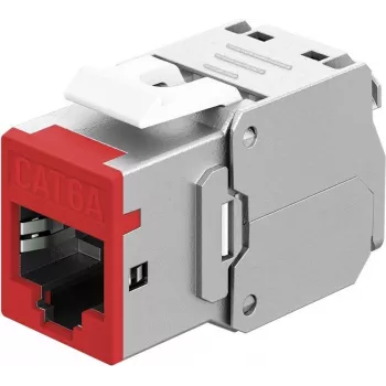Goobay Keystone-Module RJ45 CAT 6A, STP, plāns, Red (77948)