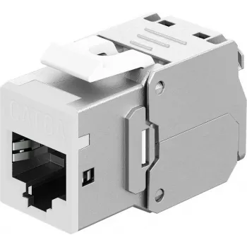 Goobay Keystone-Module RJ45 CAT 6A, STP, plāns, balta (77949)