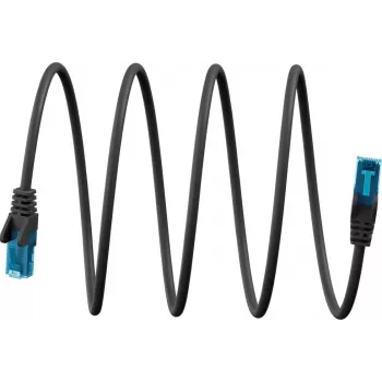 Goobay Ultra-Flexible CAT 6A komutācijas kabelis U/UTP, melns (79185)