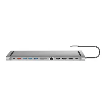 USB3.2 dokstacija USB-C, 12 portu, PD