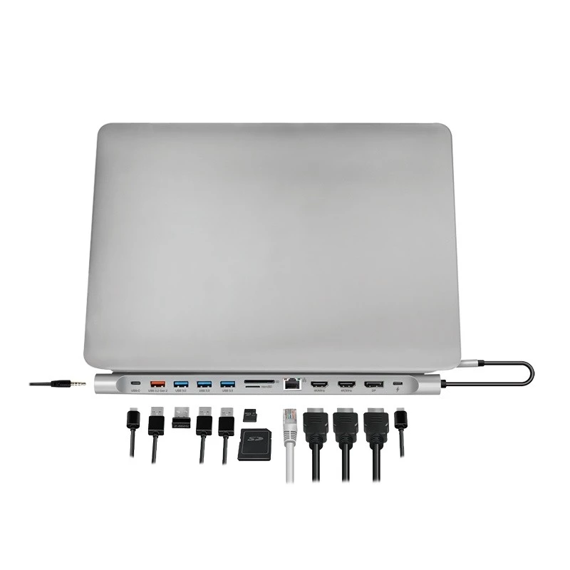 USB3.2 dokstacija USB-C, 12 portu, PD