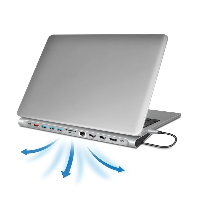 USB3.2 dokstacija USB-C, 12 portu, PD