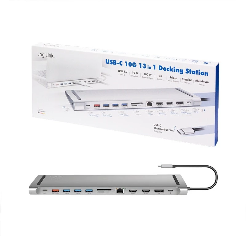 USB3.2 dokstacija USB-C, 12 portu, PD