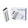 USB 3.2 Gen1 10 portu centrmezgls USB-A/C, ieslēgšanas/izslēgšanas slēdzis