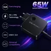 GaN 65W lādētājs USB C PD PPS 5V 21V 3A 3.25A